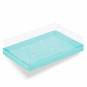 купить Коробка под муссовые пирожные с пластиковой крышкой 260*170*60 мм (6) (тиффани)  в интернет-магазине
